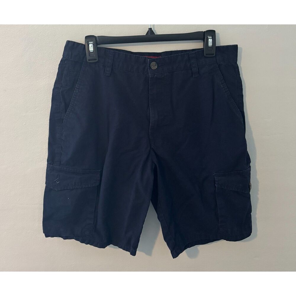 Merona Men’s Cargo Shorts Navy Blue 32 Cotton Casual Pockets Outdoor Summer